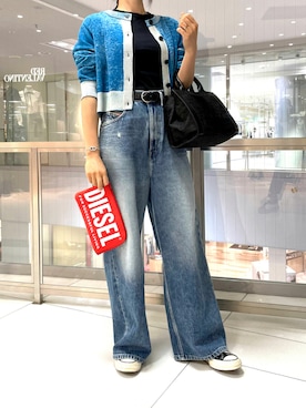 「ディーゼル」｜「アイテム（財布/小物）」を使った、morimiiiさん（レディース・155cm）の夏コーディネート