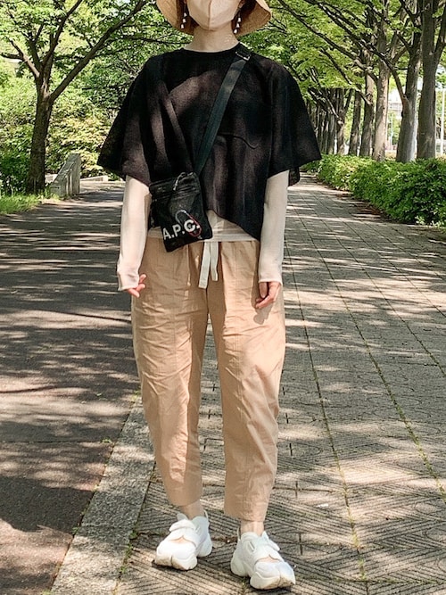 ロク　6 メッシュシャツニット　水色　ライトブルー　7分袖 AZUL BY MOUSSY | スプリングシャギー5分袖ニット (ニット