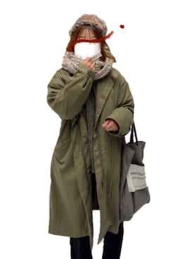 「BEAMS（ビームス）のアイテム（モッズコート）」を使った、みさん（レディース・152cm）の冬コーディネート