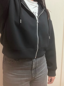 「シンプル」｜「アイテム（パーカー）」を使った、nico¨̮さん（レディース・168cm）の冬コーディネート