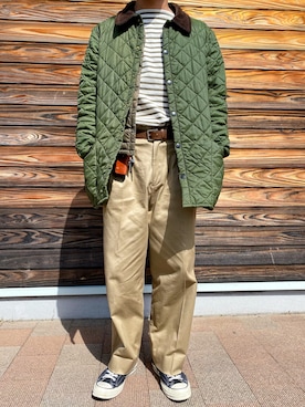 「PUBLIC TOKYO（パブリックトウキョウ）のアイテム（チノパンツ）」を使った、K14さん（メンズ・176cm）の春コーディネート