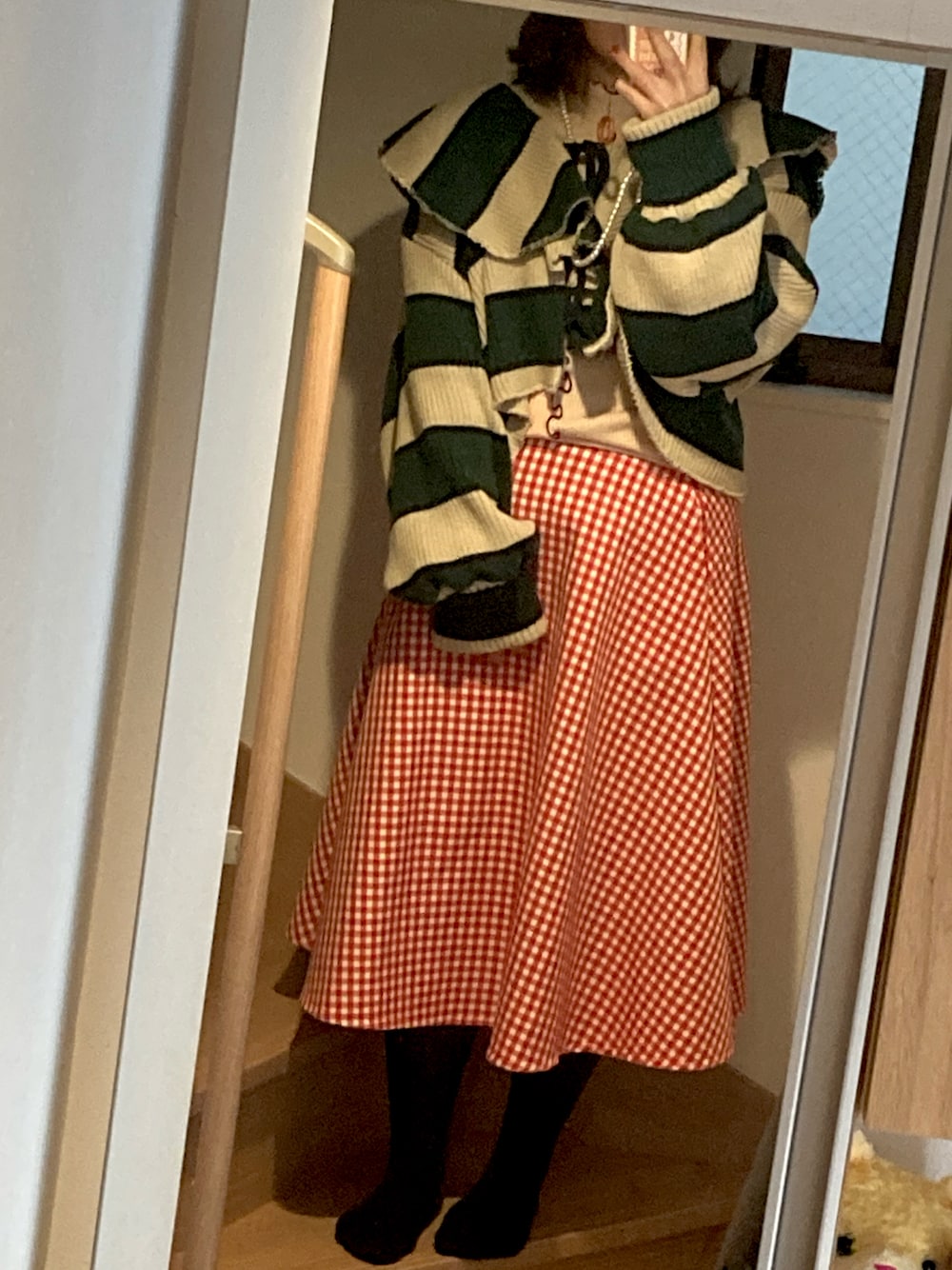 POPPY ボーダーニットカーディガン グリーン あさぎーにょ あさぎー