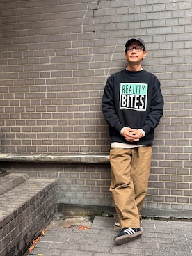 「アイテム（スラックス）」を使った、record686 さん（メンズ・173cm）の冬コーディネート