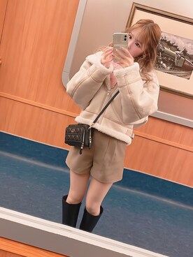 「MERCURYDUO（マーキュリーデュオ）のアイテム（ジャケット/アウター）」を使った、fuuさん（レディース・158cm）の冬コーディネート