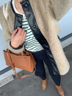 「ブラウンコーデ」｜「アイテム（ブーティ）」を使った、bubuさん（レディース・163cm）の秋コーディネート
