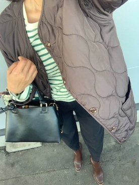 「スクエアトゥ」｜「アイテム（ノーカラーコート）」を使った、bubuさん（レディース・163cm）の秋コーディネート