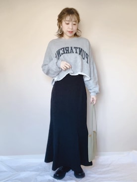 「アイテム（スウェット）」を使った、あんじゅさん（レディース・159cm・30代）の冬コーディネート