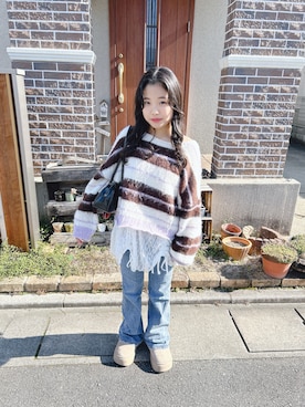 「アイテム（トップス）」を使った、あんじゅさん（キッズ・152cm・10代）の秋コーディネート