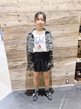 「アイテム（シャツ/ブラウス）」を使った、あんじゅさん（キッズ・154cm）の秋コーディネート