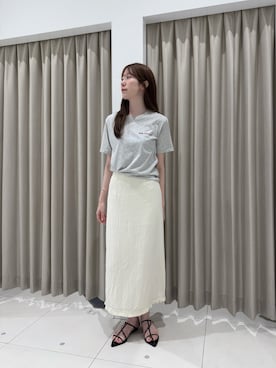「SENSE OF PLACE by URBAN RESEARCH(センスオブプレイスバイアーバンリサーチ)のグラフィックTシャツ(半袖)(Tシャツ/カットソー、その他)」を使った、mihoさん(レディース・173cm)の夏コーディネート