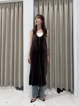 「SENSE OF PLACE by URBAN RESEARCH(センスオブプレイスバイアーバンリサーチ)のヴィンテージルーズストレートデニム(デニムパンツ、ブルー系)」を使った、mihoさん(レディース・173cm)の夏コーディネート