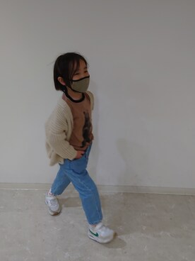 「FABRIQ REPORT（ファブリックレポート）のアイテム」を使った、たろうさん（キッズ・120cm）の春コーディネート