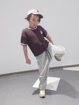 「アイテム（帽子）」を使った、たろうさん（キッズ・132cm）の夏コーディネート