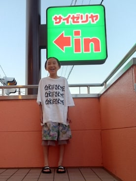 「nunuforme（ヌヌ）の6,490(5,517)/145/moda（Tシャツ/カットソー）」を使った、たろうさん（キッズ・132cm）の夏コーディネート