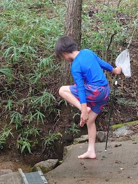 「Wynken（ウィンケン）の8,910/10y/Les400coups（水着）」を使った、たろうさん（キッズ・132cm）の夏コーディネート