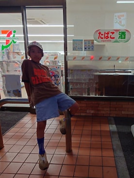 「main storyの11,770/8y/kinu&kotta（デニムパンツ）」を使った、たろうさん（キッズ・132cm）の夏コーディネート
