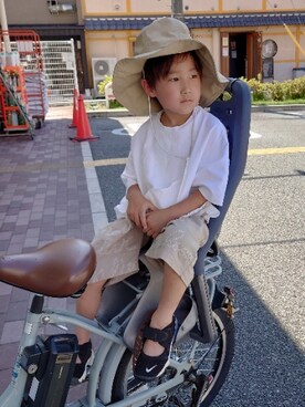 「nunuforme（ヌヌ）のアイテム（ハット）」を使った、たろうさん（キッズ・110cm）の夏コーディネート