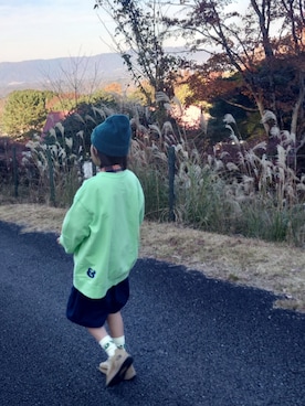 「アイテム（レッグウェア）」を使った、たろうさん（キッズ・134cm）の秋コーディネート