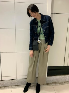 「Yohji Yamamoto（ヨウジヤマモト）のアイテム」を使った、小山梨奈さん（レディース・166cm）の春コーディネート