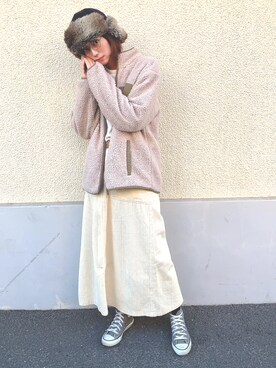 「BEN DAVIS（ベンデイビス）のアイテム（ジャケット/アウター）」を使った、小山梨奈さん（レディース・166cm）の秋コーディネート