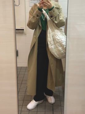 「アイテム（トレンチコート）」を使った、Nanakaさん（レディース・158cm・20代）の秋コーディネート