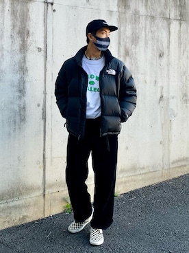 「VANS（バンズ）のアイテム（スリッポン）」を使った、macky☺︎さん（メンズ・172cm）の冬コーディネート