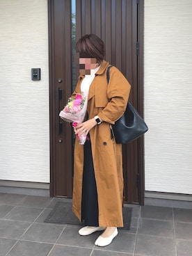 「マルジェラ」｜「アイテム（トレンチコート）」を使った、ぐっさんさん（レディース・166cm）の秋コーディネート