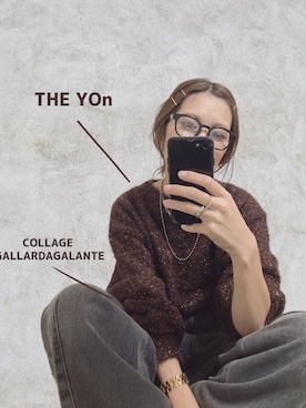 「ハイウエストデニム」｜ねずさん（レディース・163cm）の冬コーディネート