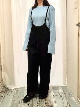 「YEVS（イーブス）のアイテム（オールインワン・サロペット）」を使った、maruさん（レディース・155cm）の春コーディネート