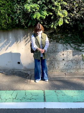 「アイテム（ミリタリージャケット）」を使った、まさこさん（レディース・168cm・20代）の秋コーディネート