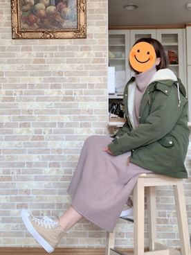 「classicalelf（クラシカルエルフ）のアイテム（マウンテンパーカー）」を使った、M☺︎さん（レディース・163cm）の冬コーディネート