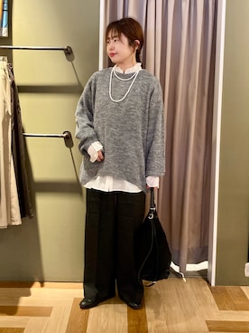 「アイテム（ローファー）」を使った、yurioneさん（レディース・154cm）の秋コーディネート