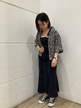 「アイテム（ジャンパースカート）」を使った、yurioneさん（レディース・154cm・30代）の春コーディネート