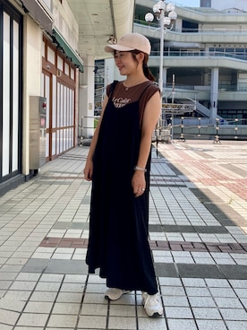 「アイテム（キャップ）」を使った、yurioneさん（レディース・154cm）の秋コーディネート