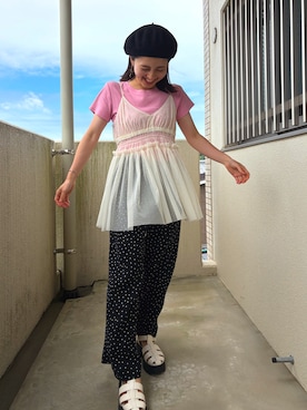 「WEGO（ウィゴー）のアイテム（帽子）」を使った、mさん（レディース・150cm）の夏コーディネート