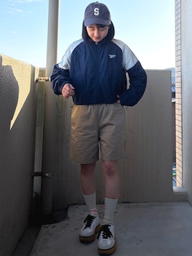 「GU（ジーユー）のアイテム（キャップ）」を使った、mさん（レディース・150cm）の冬コーディネート