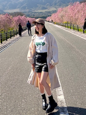 「しまむら（シマムラ）のアイテム（帽子）」を使った、mさん（レディース・150cm）の春コーディネート