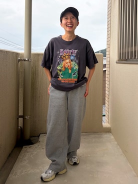 「GU（ジーユー）のアイテム（キャップ）」を使った、mさん（レディース・150cm）の秋コーディネート