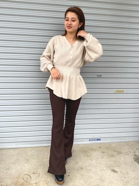 「アイテム（カチューシャ）」を使った、mさん（レディース・150cm・20代）の春コーディネート