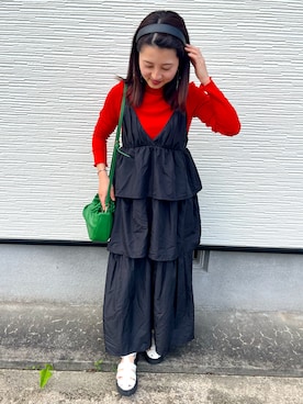 「アイテム（カチューシャ）」を使った、mさん（レディース・150cm）の秋コーディネート