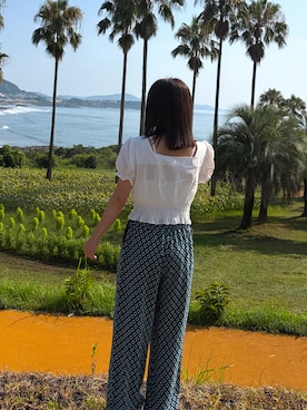 「GRL（グレイル）のアイテム（トップス、ホワイト系）」を使った、mさん（レディース・150cm）の夏コーディネート