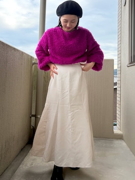 「アイテム（ニットキャップ/ビーニー）」を使った、mさん（レディース・150cm・20代）の冬コーディネート