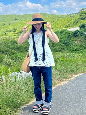 「アイテム（サンダル）」を使った、mさん（レディース・150cm・20代）の秋コーディネート
