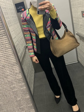 「リブタートルネック」｜macoさん（レディース・158cm）の冬コーディネート