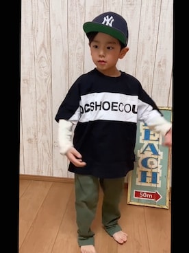 「DC SHOES（ディーシーシューズ）のアイテム」を使った、takumiさん（キッズ・110cm）の冬コーディネート