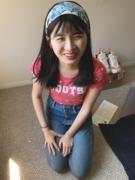 「roots（ルーツ）のアイテム」を使った、yuanさん（レディース・165cm）の冬コーディネート