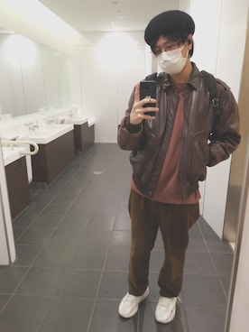 「CHEVIGNON（シェビニオン）のアイテム（ライダースジャケット）」を使った、zmさん（メンズ・177cm）の春コーディネート