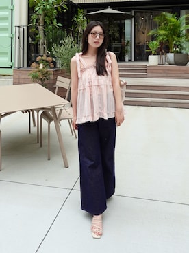 「アイテム（フレグランス）」を使った、あいりさん（レディース・157cm）の夏コーディネート