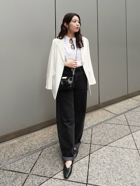 「COMME des GARCONS（コムデギャルソン）のアイテム」を使った、あいりさん（レディース・157cm）の夏コーディネート