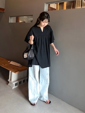 「アイテム（ハンドバッグ）」を使った、あいりさん（レディース・157cm）の夏コーディネート